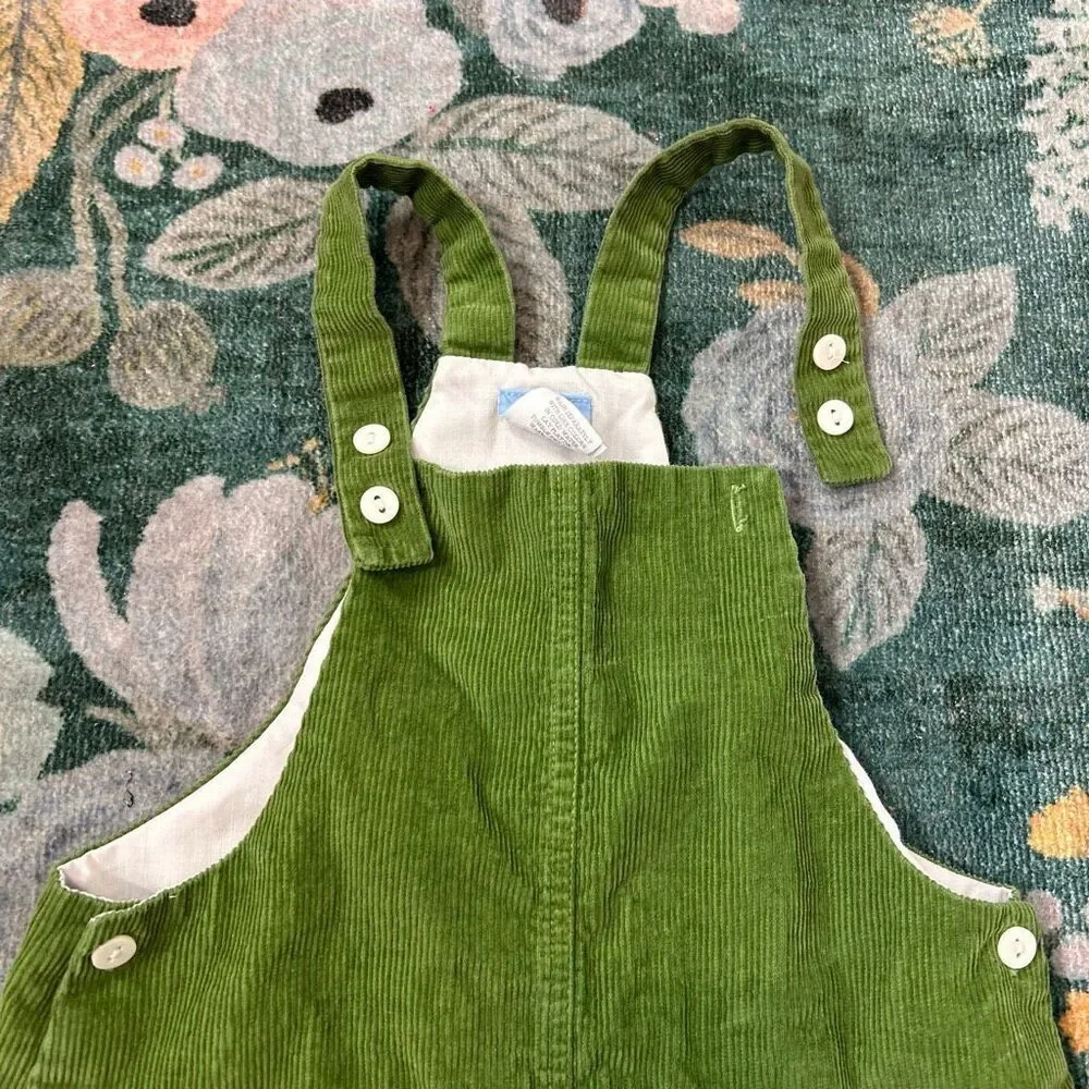 Bella Bliss Dress Girls 4 Green Cotton Corduroy Overall Jumper Sleeveless pinafo